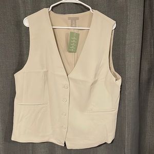H&M suit Vest Natural White